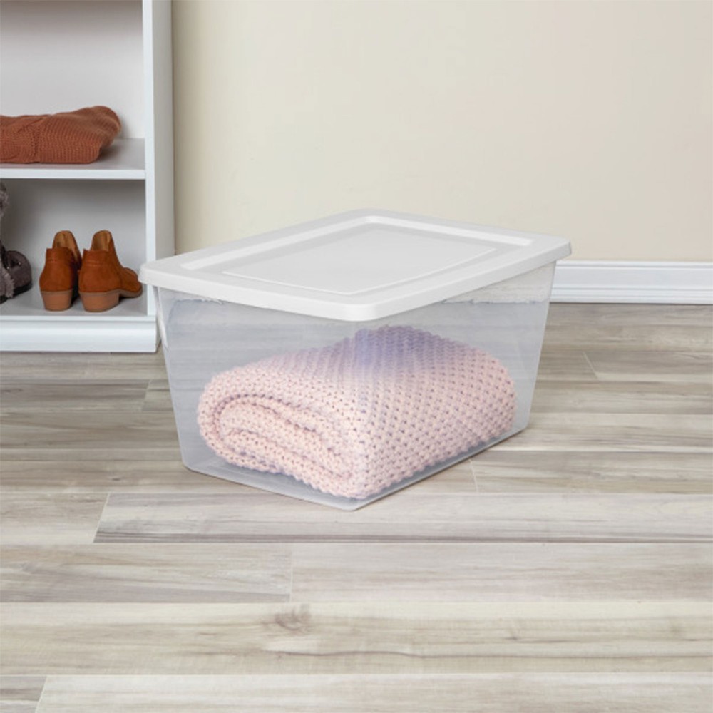 Sterilite 58 Qt Storage Box, Stackable Plastic Container, Home Organizer, 8 Pack