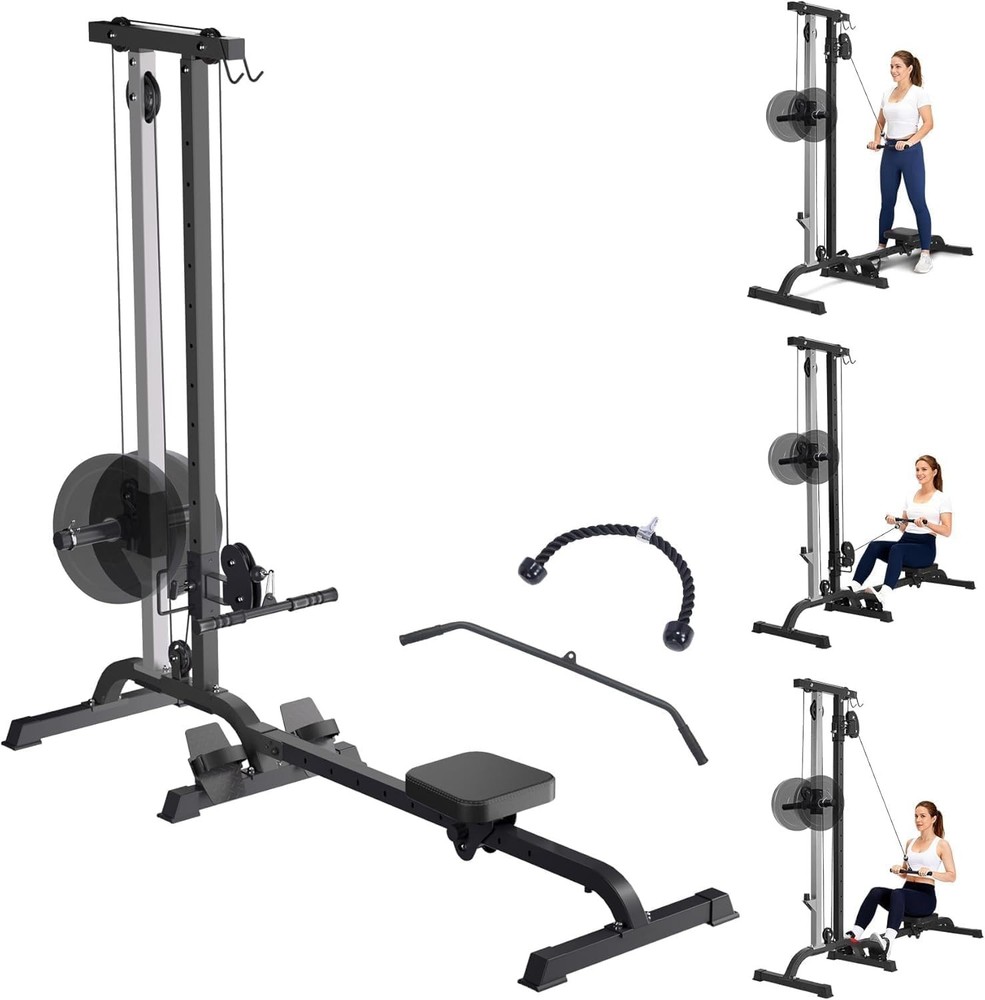 2in1 Rowing & Cable Machine Home Gym Adjustable Resistance LAT Pull Down Low Row