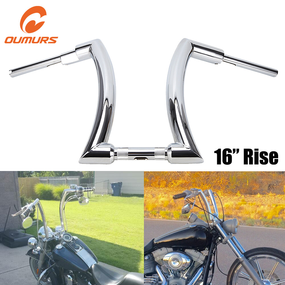 DNA MONSTER 16'' Rise Ape Hanger Fat Bars 2" Handlebar For Harley Fatboy Softail