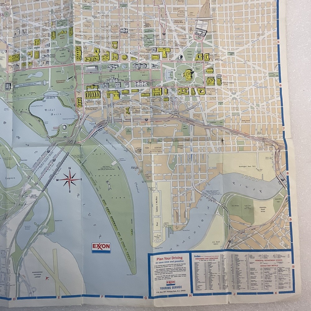 1978 Washington DC Exxon Tiger Folding Pape4 Map & Visitor Guide OldPaperMaps