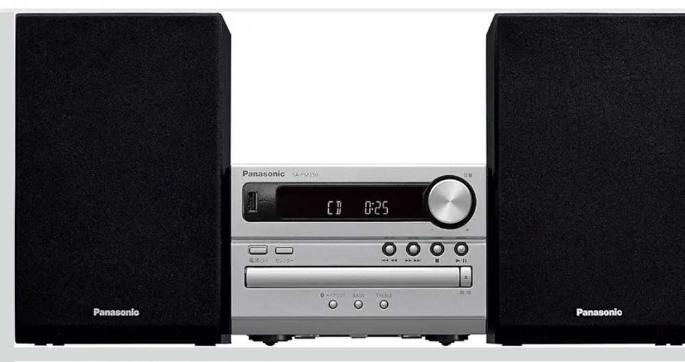 Panasonic Mini-component CD Stereo system SC-PM250-S Silver USB Memory Bluetooth
