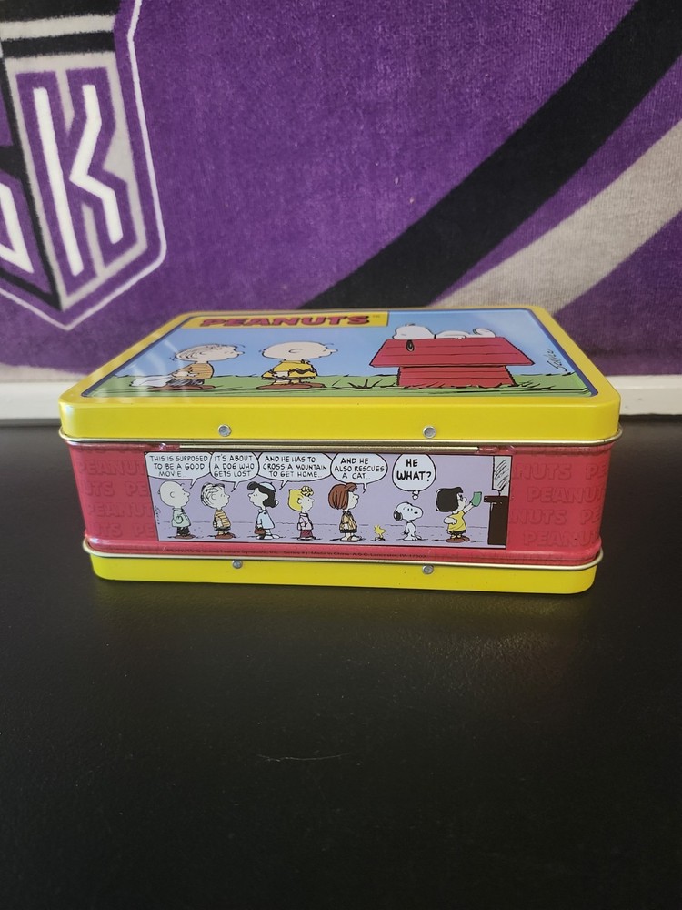 VTG Metal Tin Launch Box Comic Theme (Peanuts) By: Schaulz