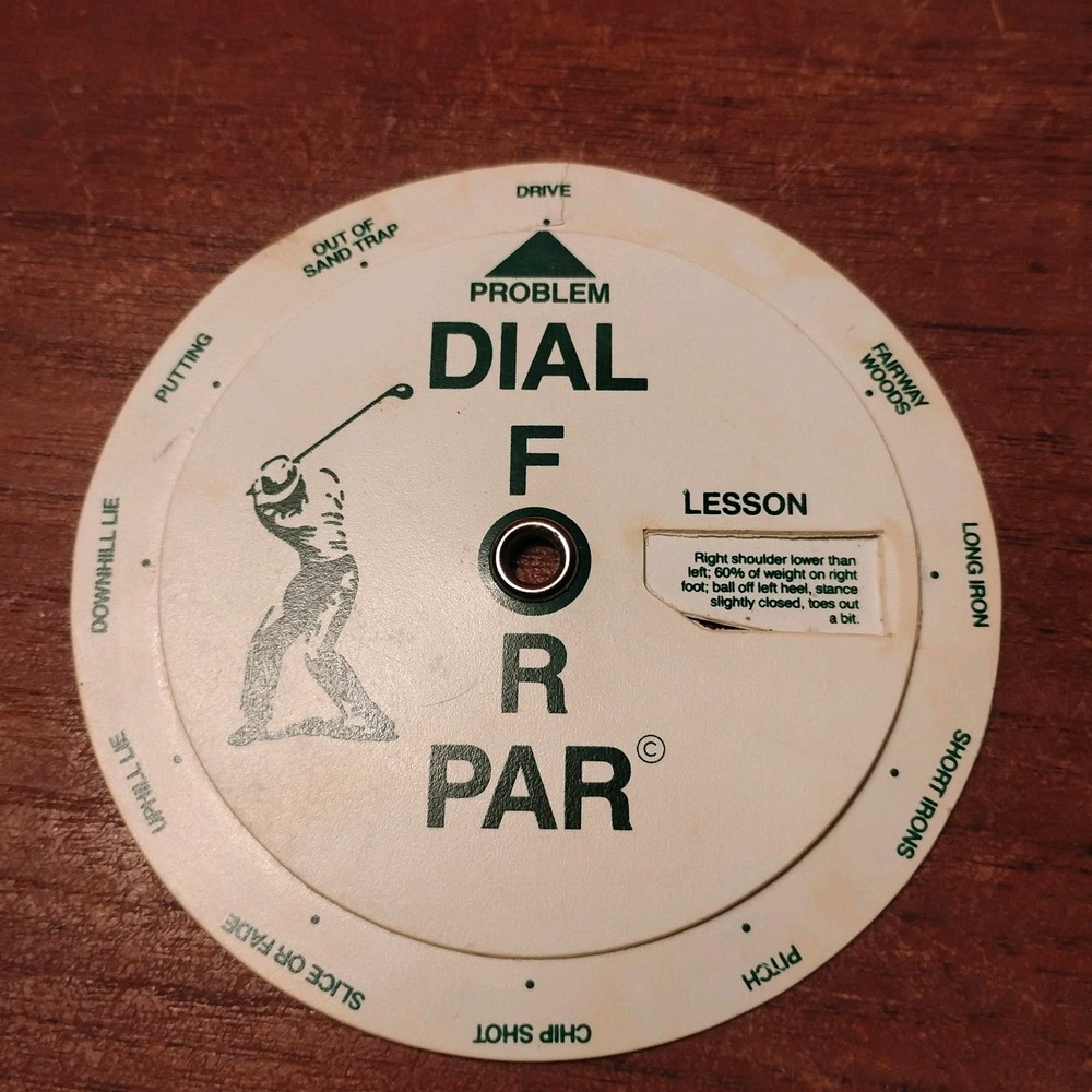 Vintage Dial For Par Golf Problem Solver Wheel