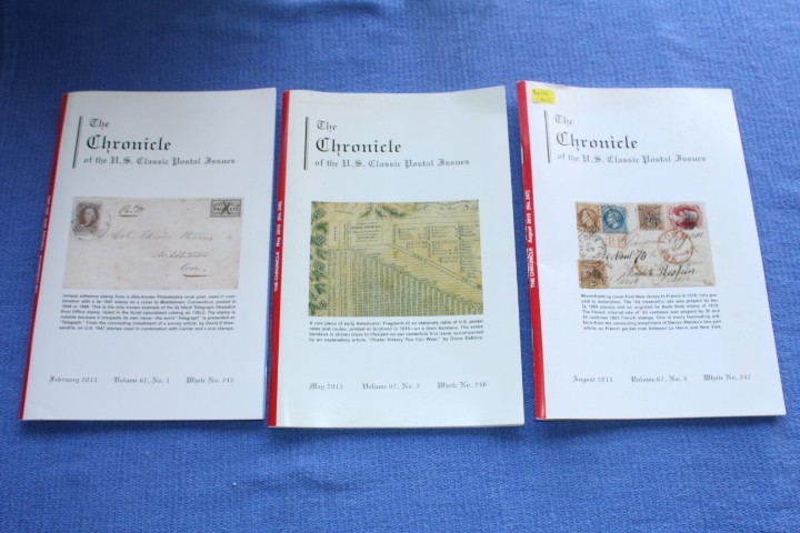 The Chronicle of US Classic Postal Issues Partial year 2015 BlueLakeStamps Great