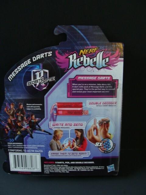 New NERF Rebelle Message Darts Refill 8 Pack Decoder Pen Secrets & Spies Hasbro