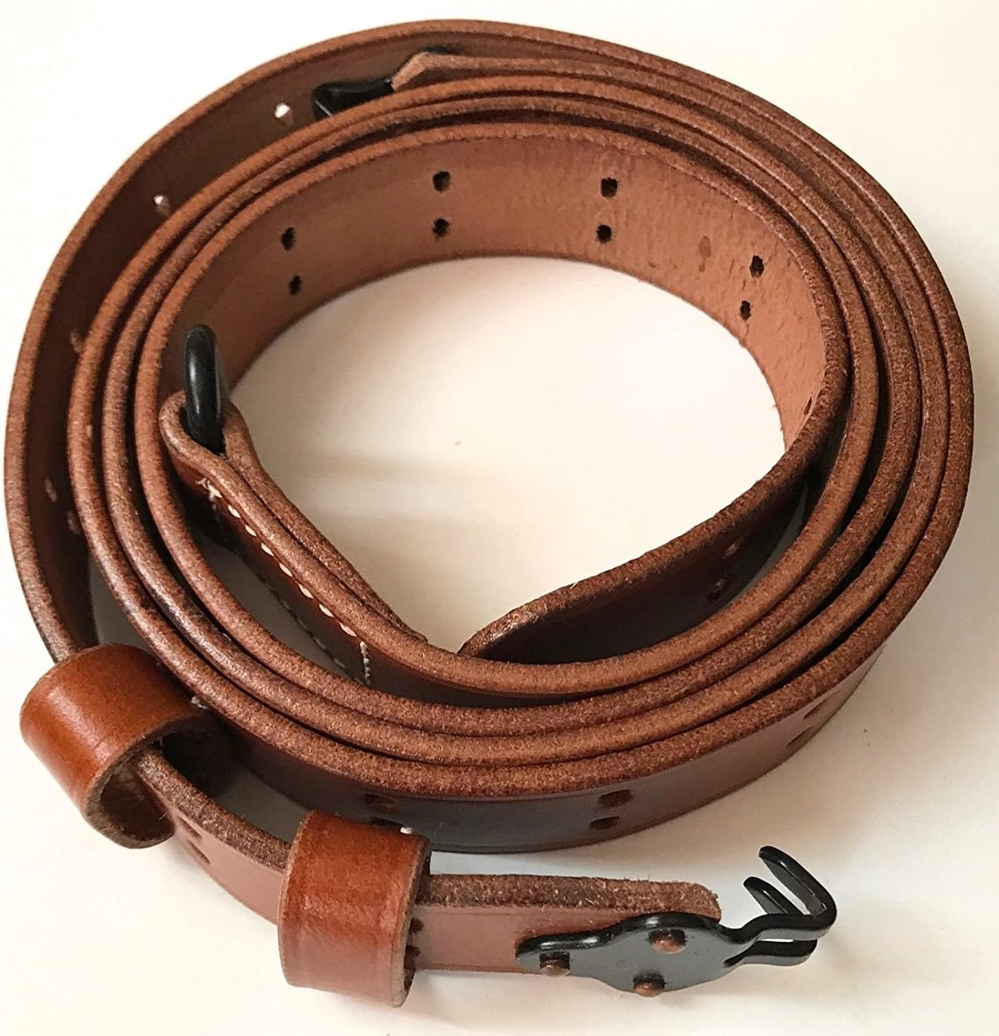 Leather Sling WWII M1 Garand Leather Rifle Sling (Leather & Steel Hardware)