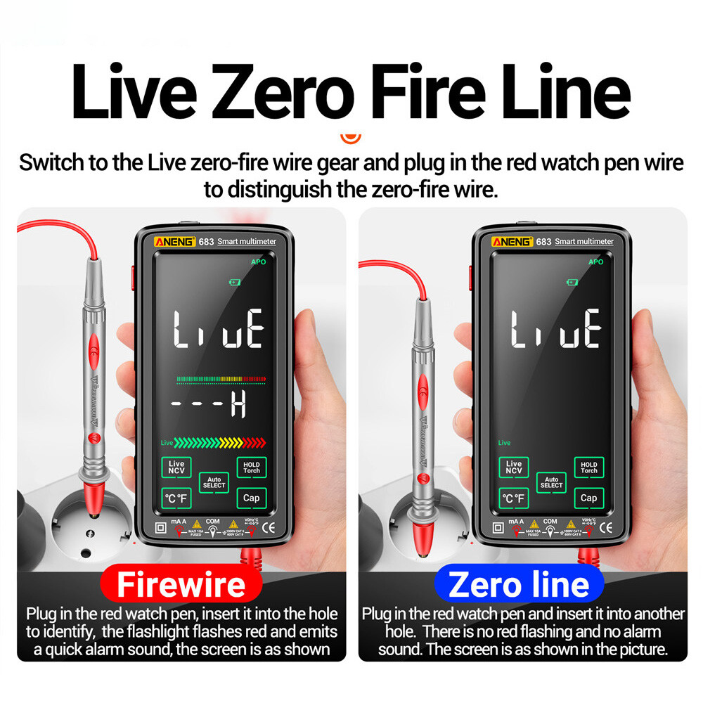 ANENG 683 682 681 Smart Digital Multimeter AC/DC Capacitance Meter Diode Tester