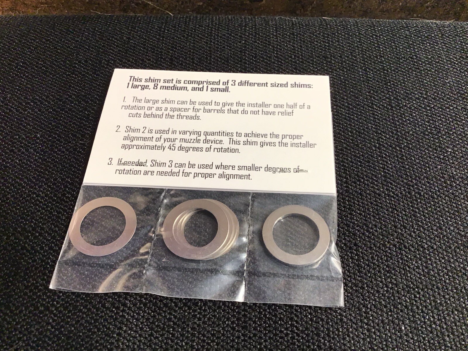 Muzzle Device Alignment Set 1/2x28 Threaded Barrels Shim Kit 5MDAS221