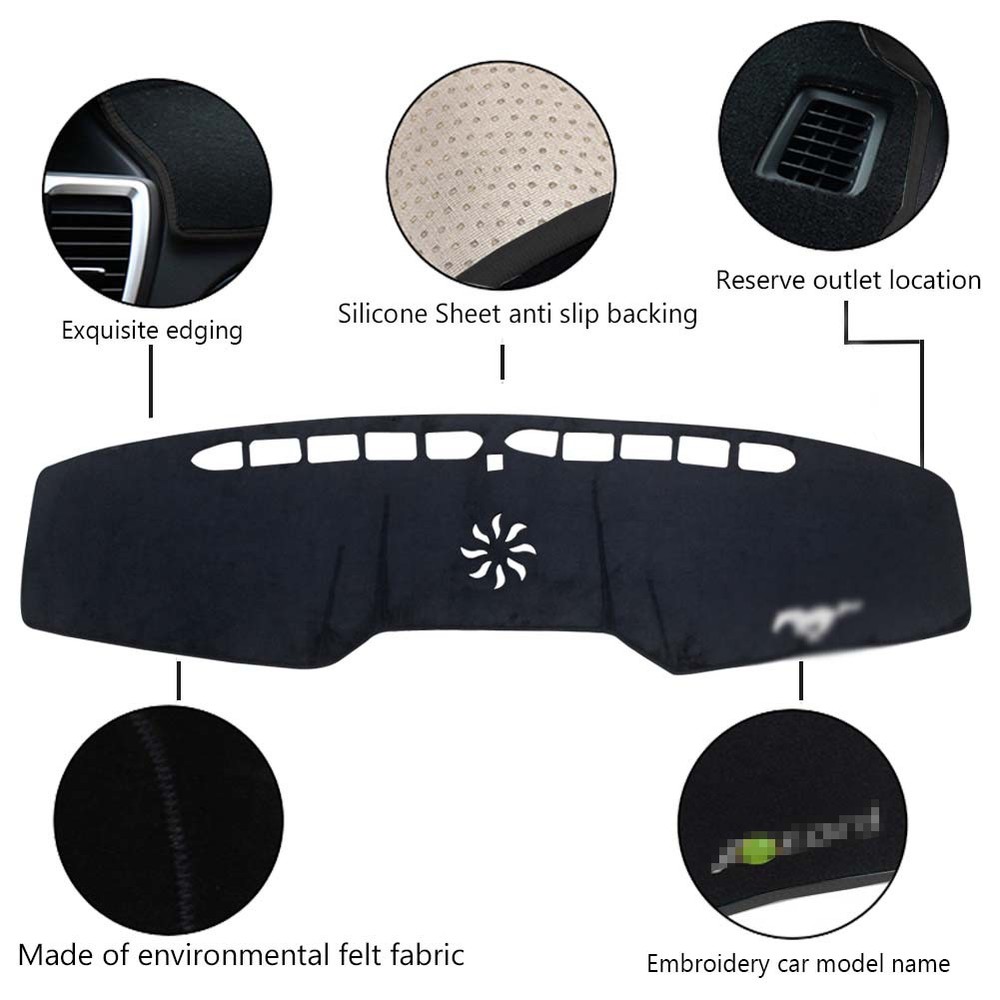 Dashboard Dash Mat Sun Protector Cover Pad Cushion For Ford Mustang 2015-2017
