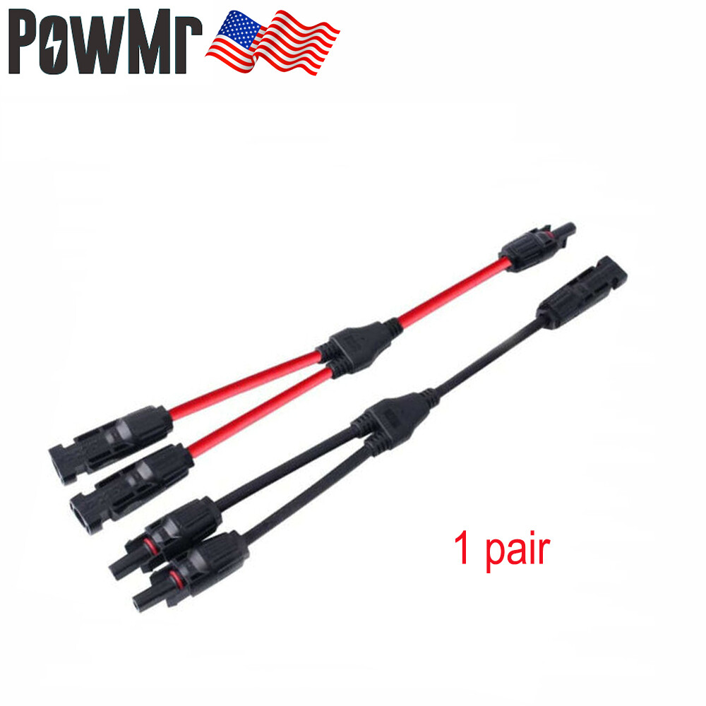 Solar Panel Y Branch Cable Connection Waterproof Adapter Connector Extension US