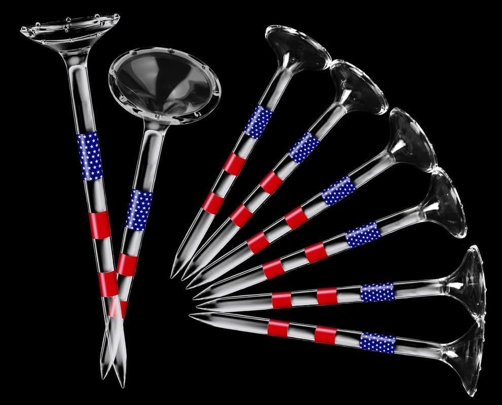 Golf Tees 3 1/4'' Unbreakable Transparent Acrylic, Plastic Reduce Side Spin &...