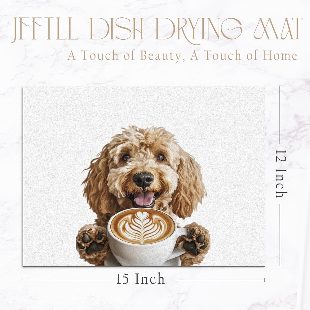 Funny Cockapoo Coffee Bar Mat Cockapoo Gifts Absorbent Dish Drainer Reusable ...