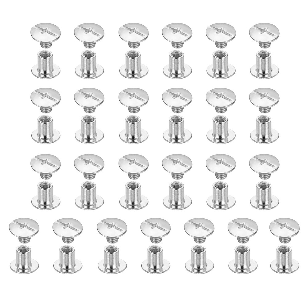 25set Phillips Chicago Screw M5x7mm Binding Post Screw, White