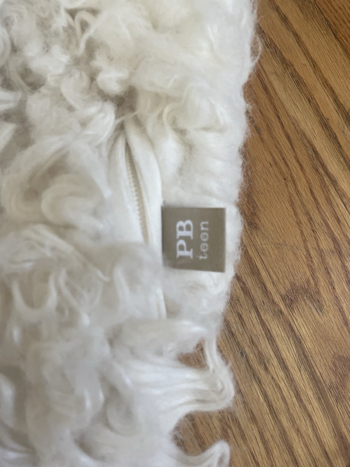 Pottery Barn Teen White Fur Bean Bag Cover LG