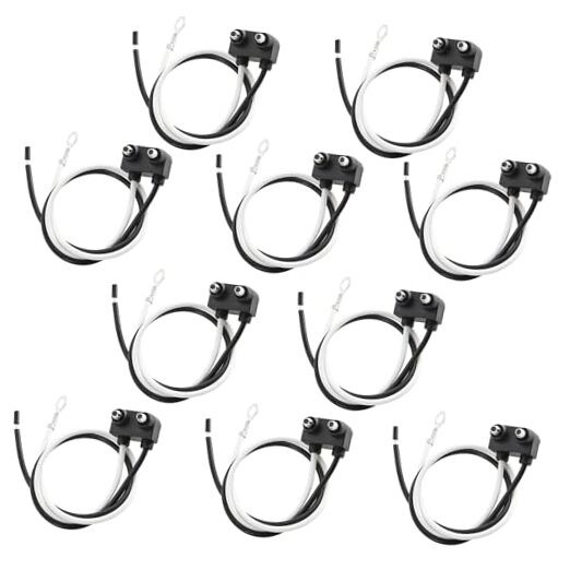 10PCS Truck Trailer 2 Wire Pigtail Harness 8.5" Long, Right Angle 2 Pin