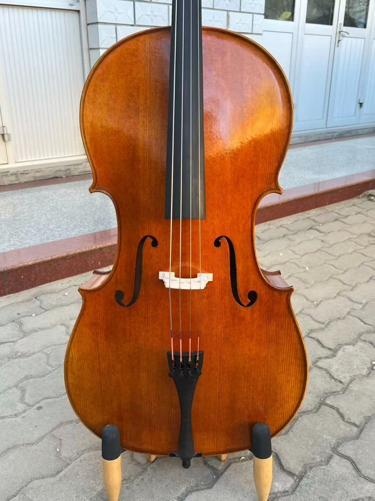 Solid Maple wood Cello 4/4 Full size, Shiny surface, Hand made, Free bag bow