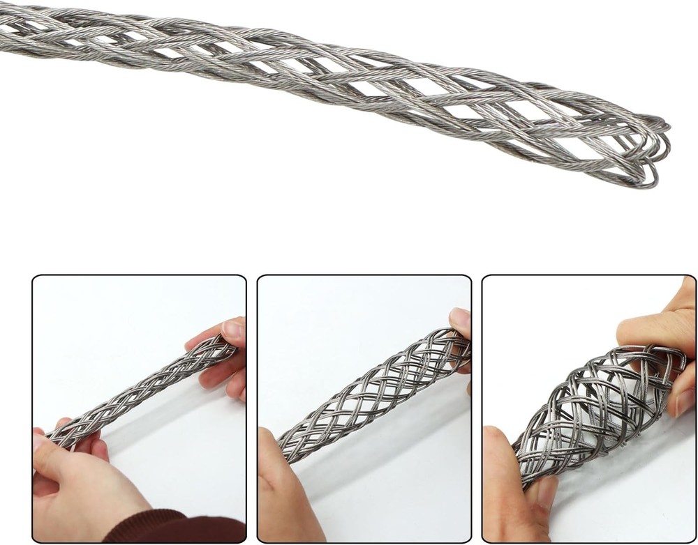 1 Pack Cable Pulling Grip, Electrical Wire Puller Sock, Stainless Steel Mesh Sle