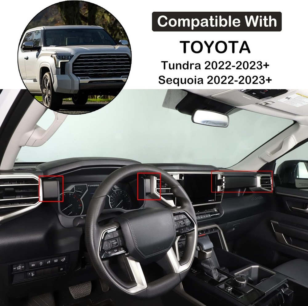 Central Control Dashboard Panel Strips Trim Compatible with Tundra/Matte Black