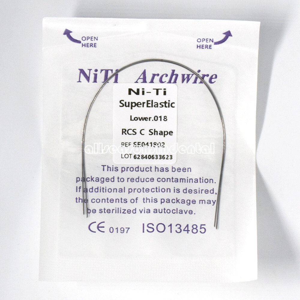 Dental Ortho Super Elastic NITI Arch Wire Reverse Curve Round/Rectangular True