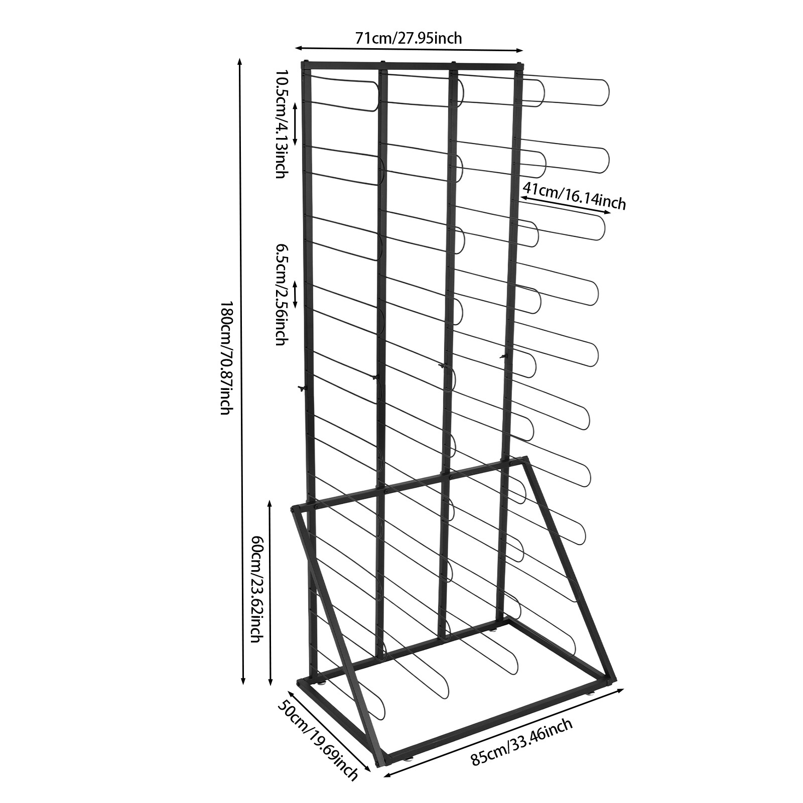 Vinyl Roll Storage Rack, Durable Floor Organizer with 40 Shelves