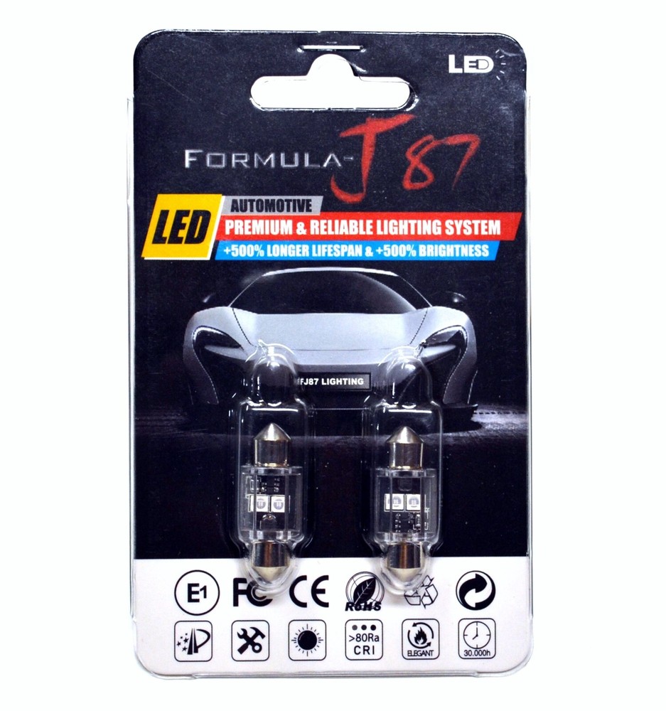 LED Light Canbus Error Free DE3175 5W Blue 10000K Two Bulb Interior Dome Replace