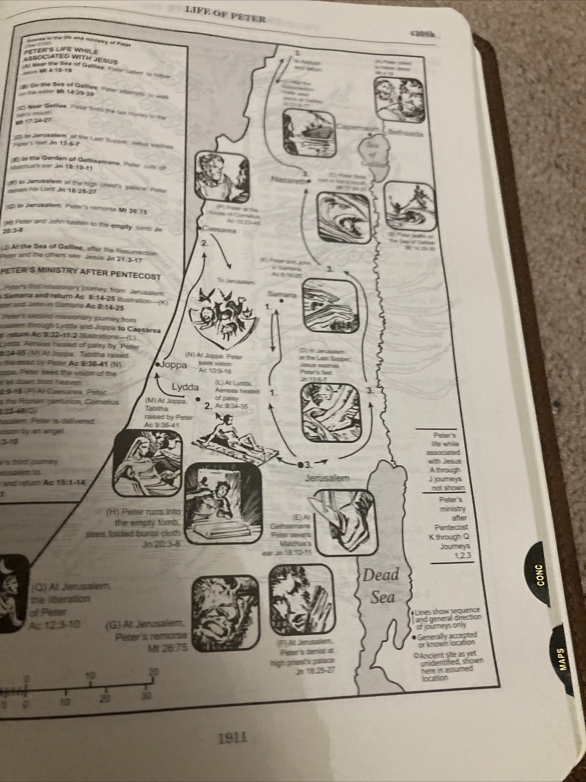 ESV THOMPSON CHAIN REFERENCE BIBLE RED LETTER THUMB INDEXED BROWN LEATHER SOFT