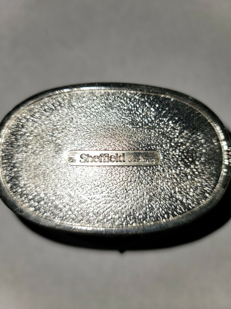 Sheffield silver co trinket box with red velvet pillow top