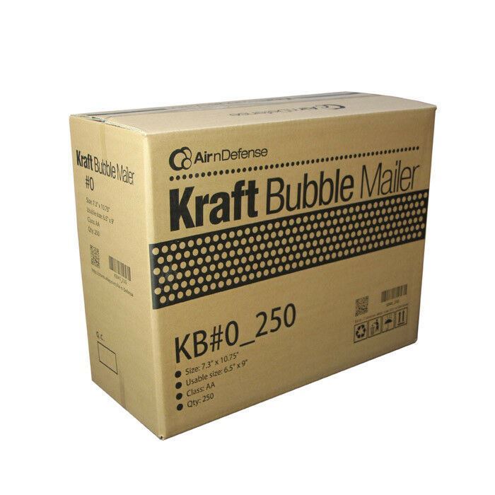 #0 6.5x10" Kraft Bubble Mailers Padded Envelopes Mailing Bags AirnDefense brand