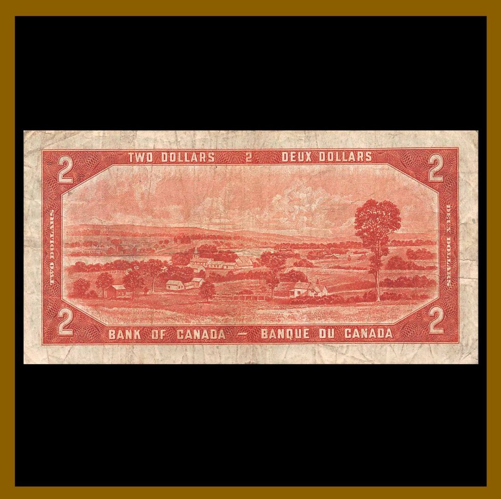 Canada 2 Dollars. 1954 P-67b Devil's Face QEII Cir #2