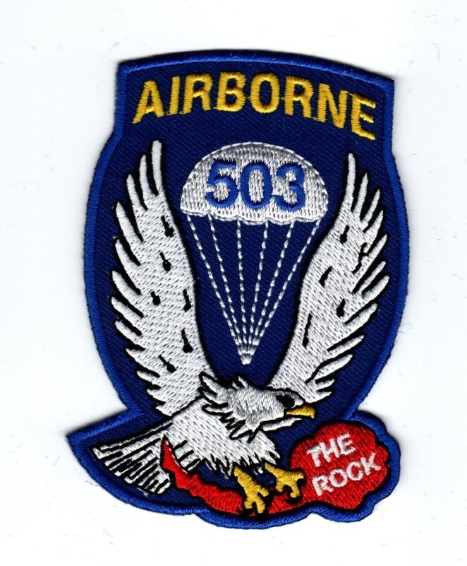 503rd Airborne Infantry Regiment "The Rock" patch.