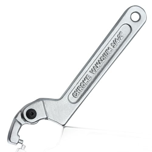 Adjustable C Spanner Hook Wrench Tool Adjustable Pin Spanner 3/4-2"(19-51mm)