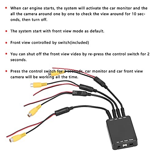 4 Way Car Video Switch Panoramic Camera Control Switch 360° Degree Camera