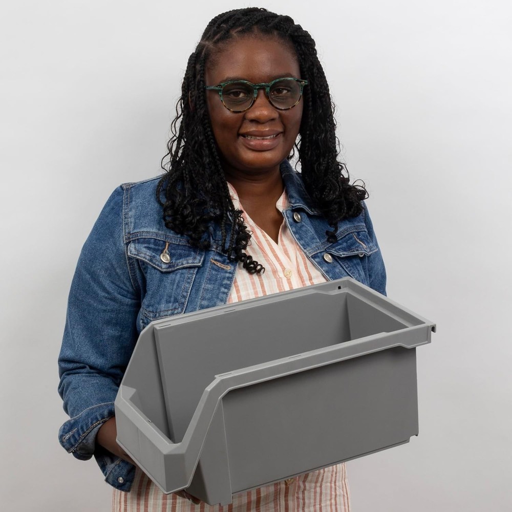 ReadySpace Large Plastic Storage Bins, Stackable Organizer Containers for Clo...