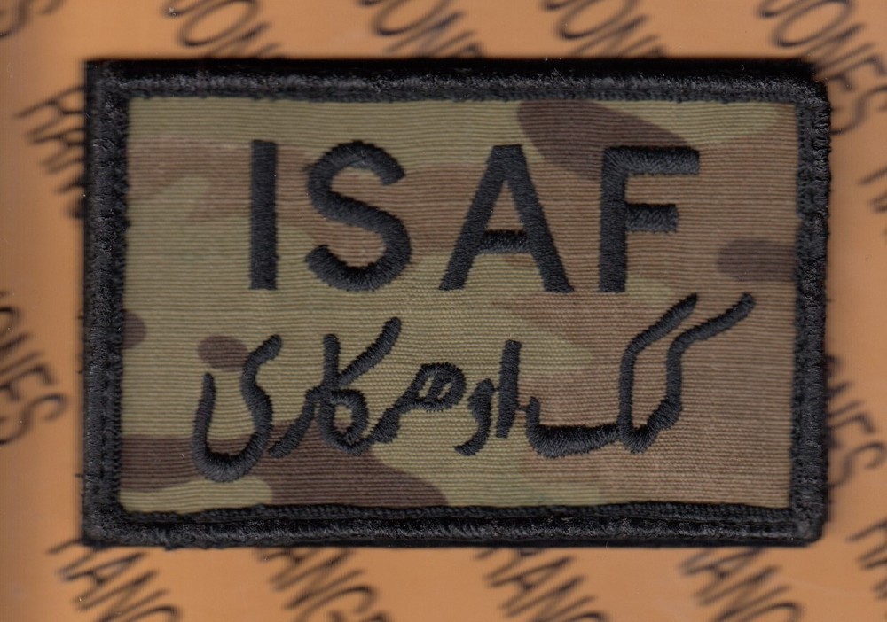 US ARMY ISAF w/ Script OCP w/ HOOK 3.75" uniform patch m/e ID