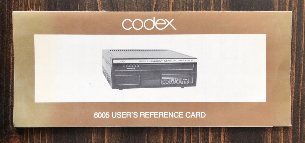Codex - 6005 INP User's Reference Card