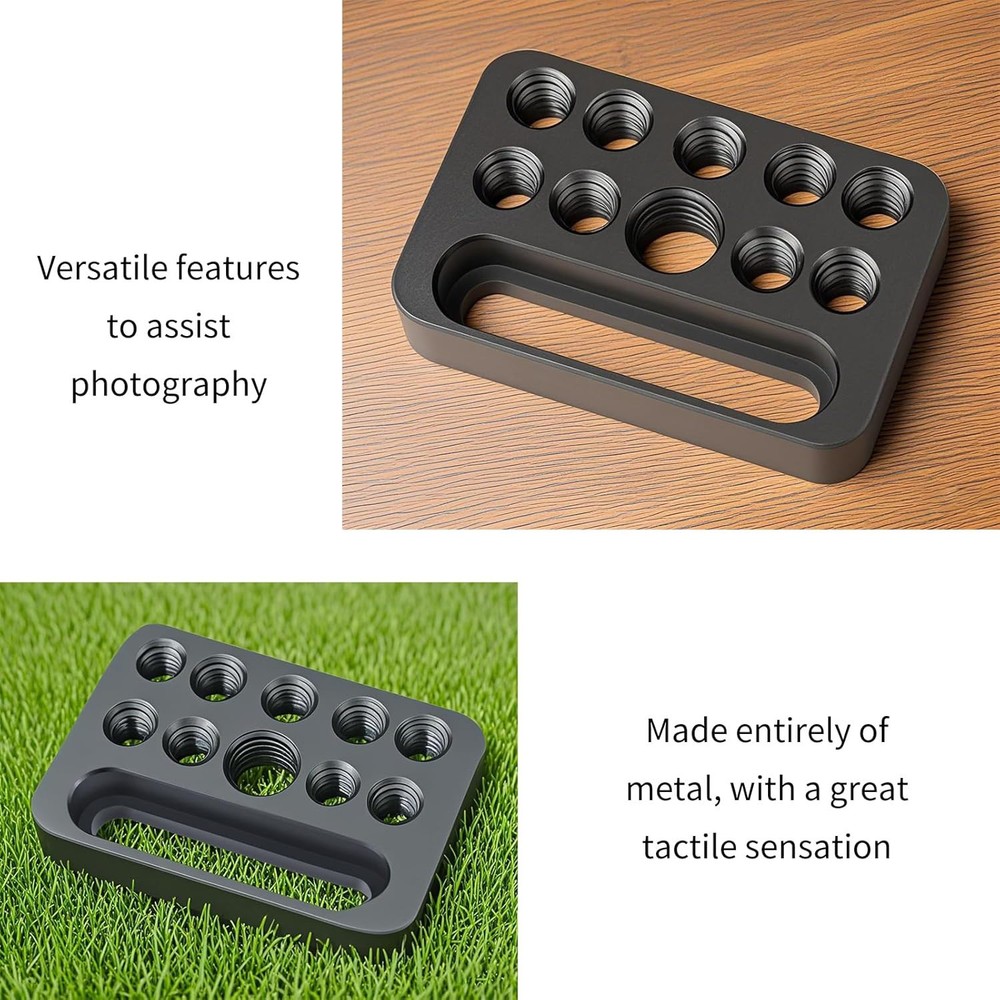 Camera Cheese Plate Multi-Function Mounting Plate with 1/4"& 3/8" Threads