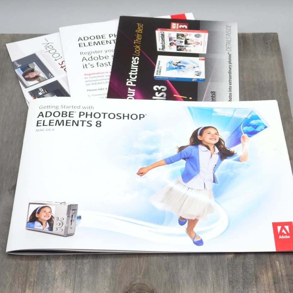 Adobe Photoshop Elements 8 Software Disc w/ Serial Number For Mac OS