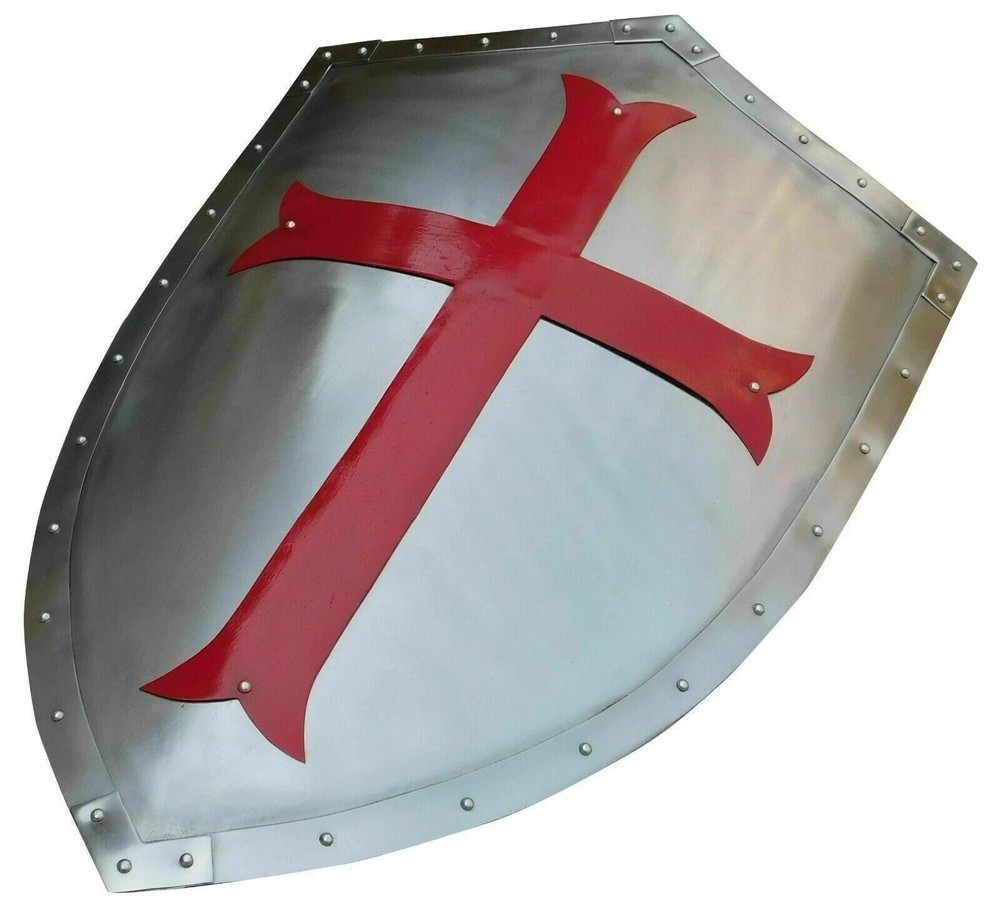 28'' Medieval Heater Shield Templar Crusader Warrior Protector Role Play Shield