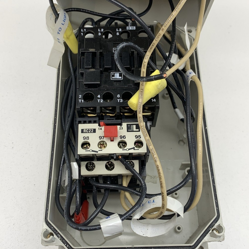 Lovato B16 40A Contactor with RC22.23 Overload Relay and Control Button Box