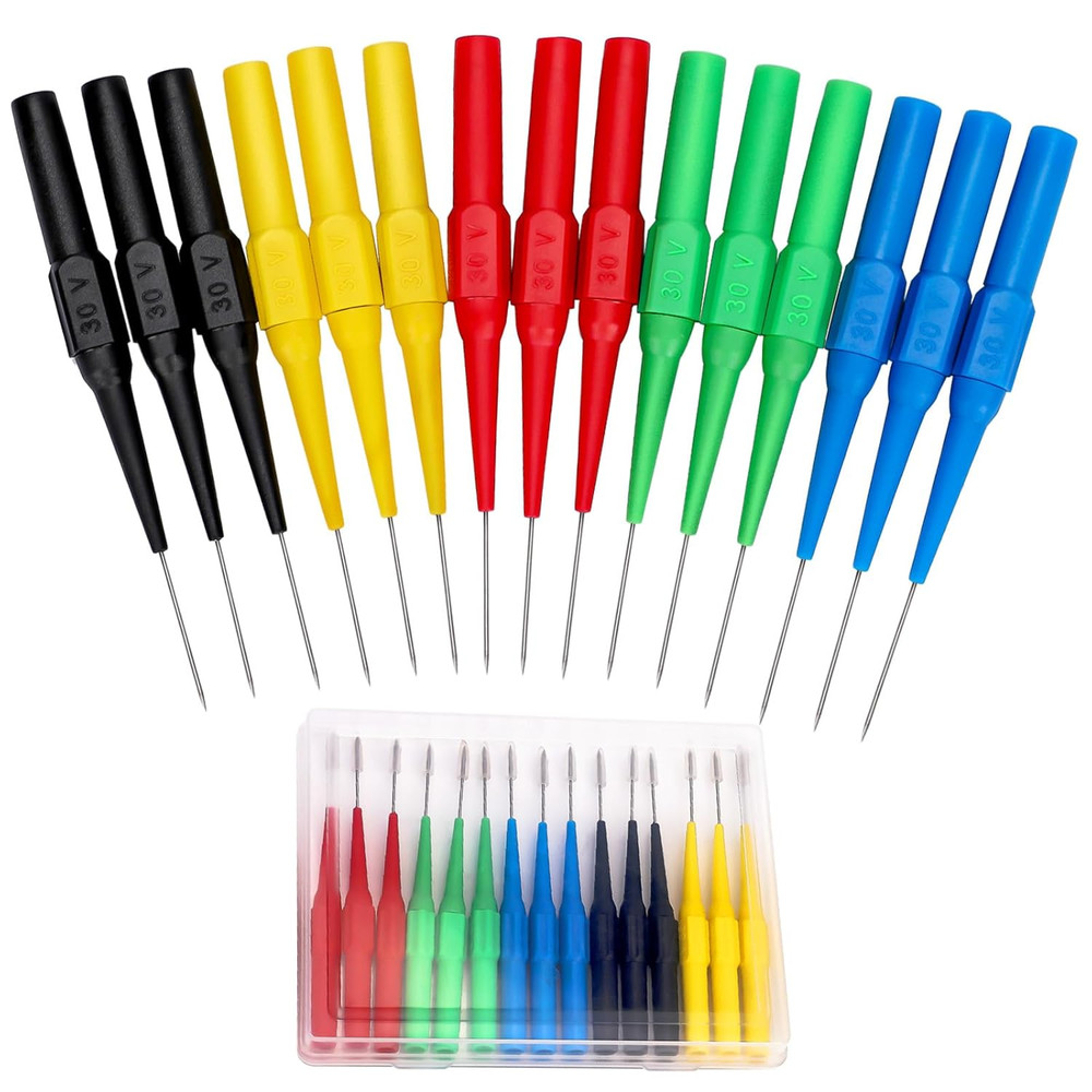 15Pcs Test Back Probe Pin,Wire Piercing Insulation Back Probes Probe Non-Destruc