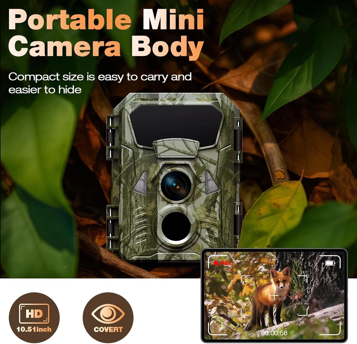 4 Pack Campark Mini 48MP Game Trail Deer Camera 4K Wildlife Hunting Game Cam