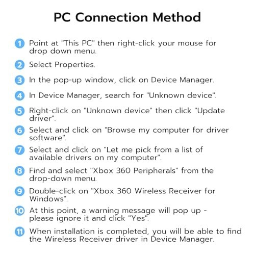 Mcbazel Wireless USB 2.0 Gaming Receiver Adapter for Microsoft Xbox 360 Desktop