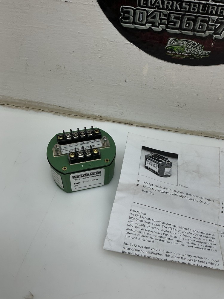 Transpak T752 Potentiometer Input Isolating Two Wire Transmitter NEW