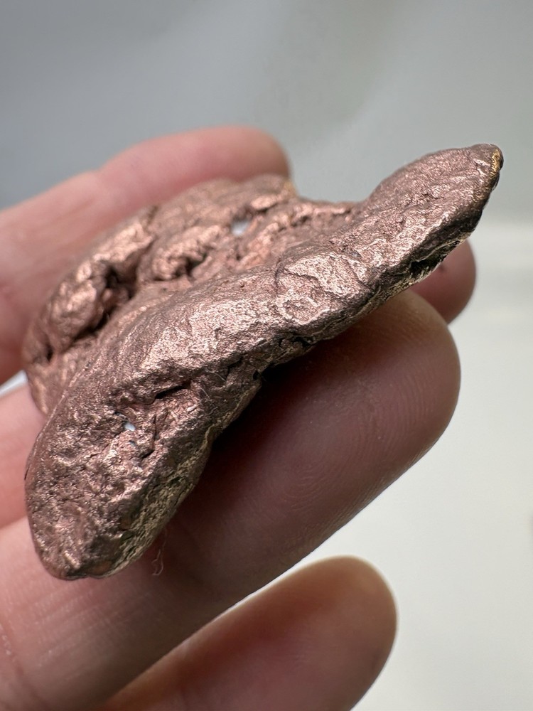 Pure Native Michigan Solid Copper Nugget Specimen Keweenaw Peninsula Mineral