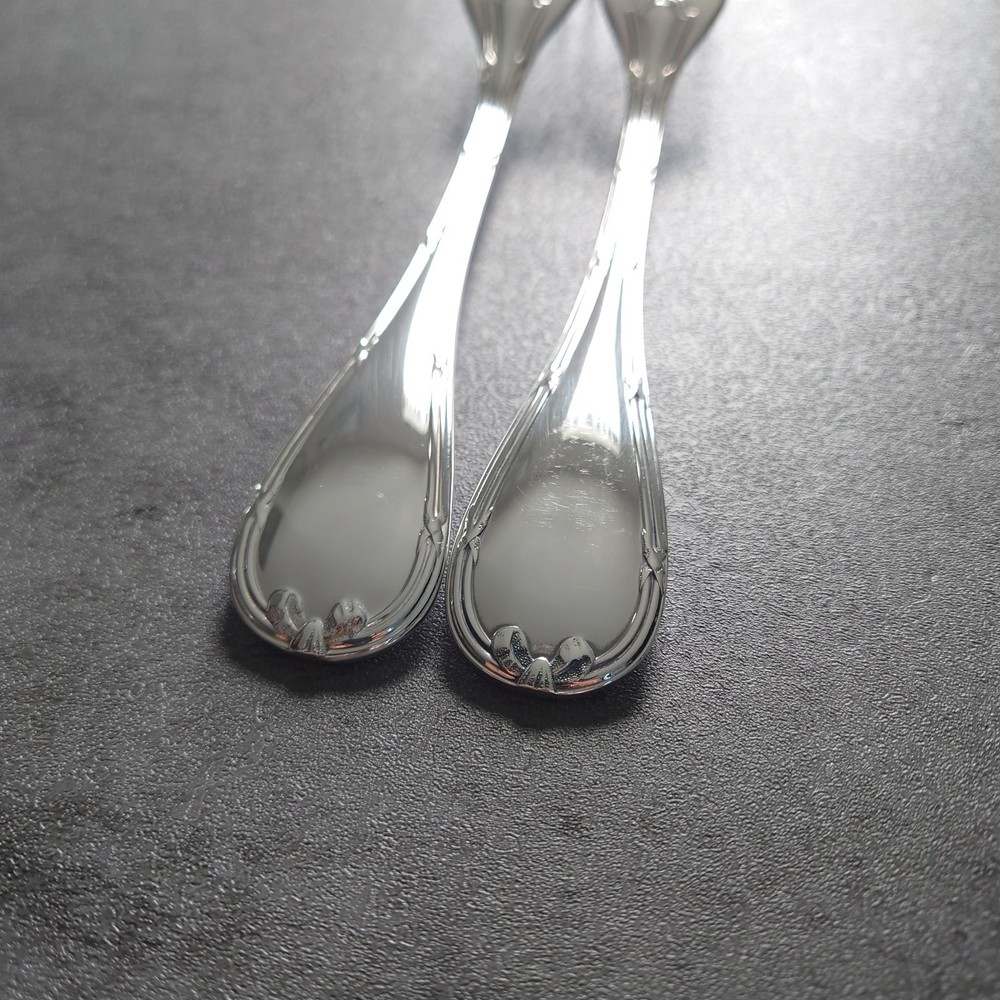 Christofle Rubans Table Fork 2pcs Silverplate Flatware Excellent