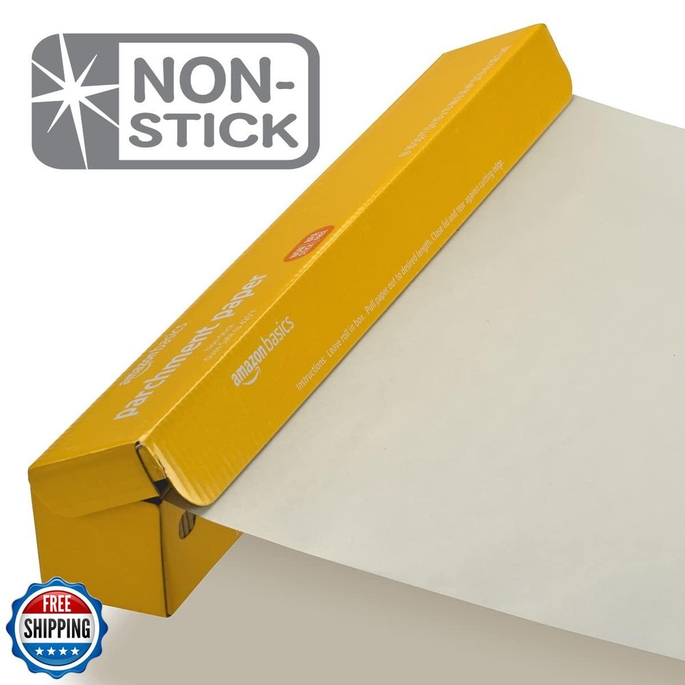 Amazon Basics Parchment Paper for Baking, Non-Stick, 90 Sq Ft Roll, 1 Pack