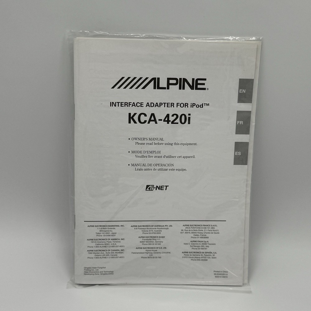 Alpine KCA-420i Interface Adapter For iPod NEW IN BOX