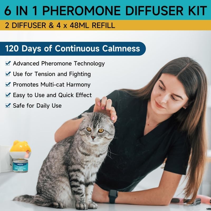 Cat Calming Diffuser - Cat Pheromones Calming Diffuser for Cat Anxiety Relief
