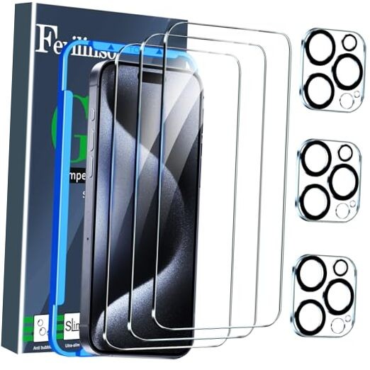 3 Pack Screen Protector for iPhone 15 Pro with 3 Pack iPhone 15 Pro 6.1 INCH