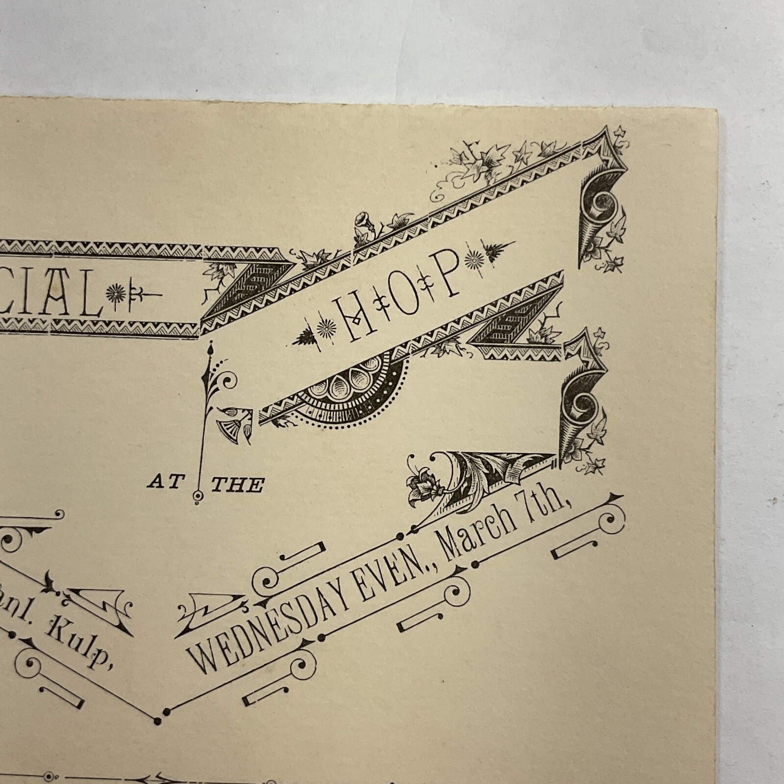 1883!! Madison County, Ohio, London, Social Hop Party Invitation Paint Township